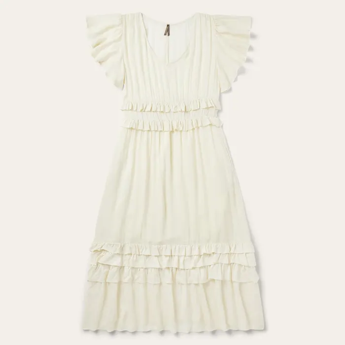 Midi Women Stetson Cream Herringbone Dress White
