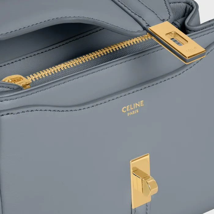 Mini 16 In Satinated Calfskin Blue Grey Women CELINE 16