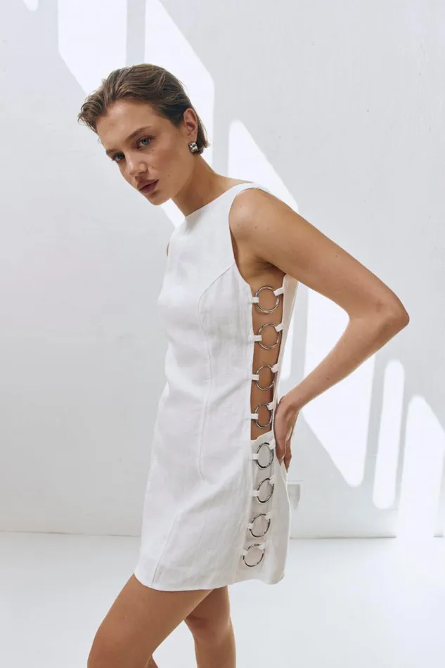 Mini Dresses Women VRG GRL Discoteca Mini Dress White