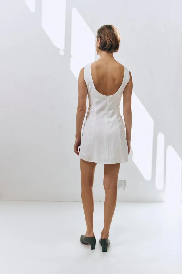 Mini Dresses Women VRG GRL Discoteca Mini Dress White Mini Dresses Women VRG GRL Discoteca Mini Dress White