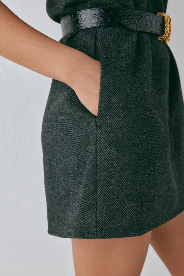 Mini Dresses Women VRG GRL Vale Mini Dress Charcoal Mini Dresses Women VRG GRL Vale Mini Dress Charcoal