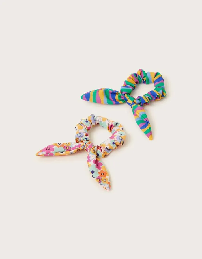 Monsoon 2Pack Print Bow Scrunchies Children Casualwear Collection