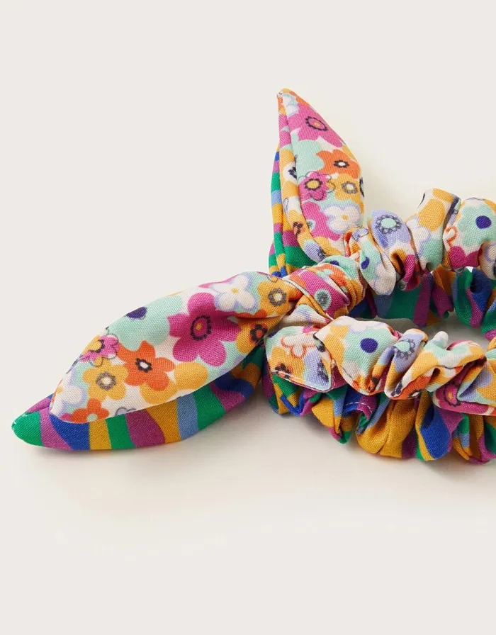 Monsoon 2Pack Print Bow Scrunchies Children Casualwear Collection Monsoon 2Pack Print Bow Scrunchies Children Casualwear Collection