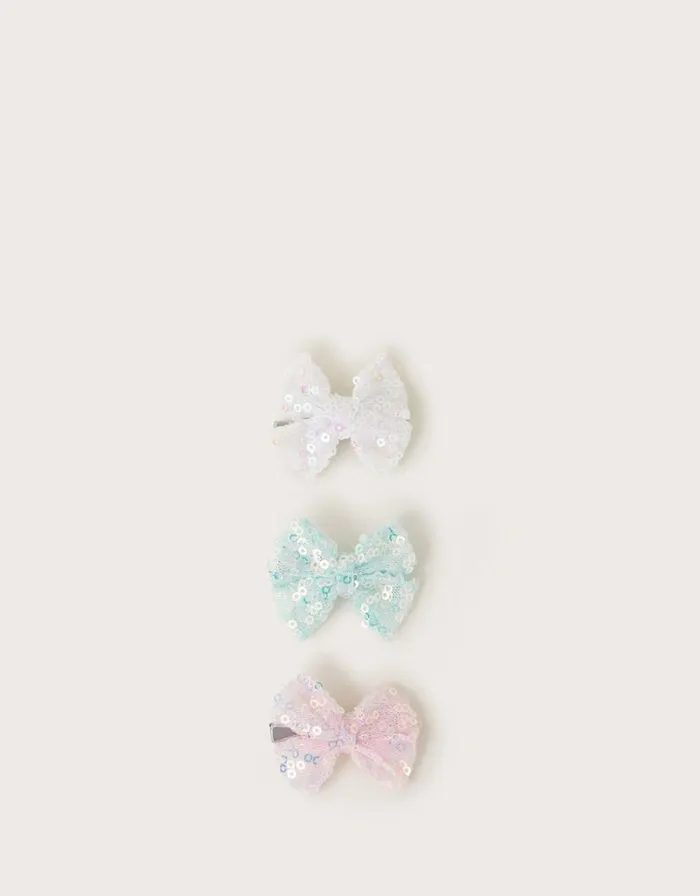 Monsoon 3Pack Sequin Hair Bows Children Girls039 Hair Accessories