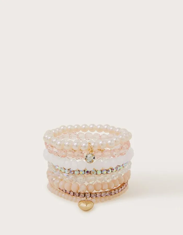 Monsoon 8Pack Stone Beaded Bracelets Children Girls039 Jewellery