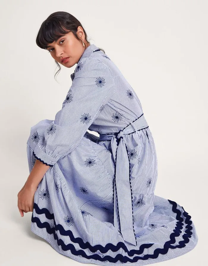 Monsoon Adira Shirt Dress Blue Women Casualwear