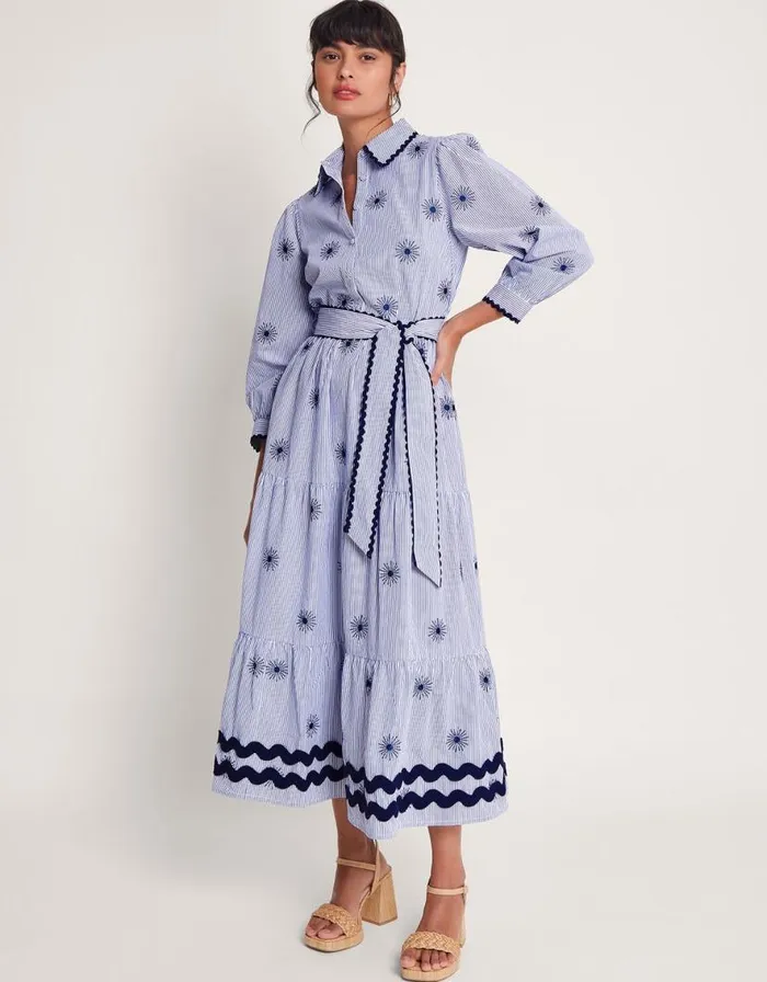 Monsoon Adira Shirt Dress Blue Women Casualwear Monsoon Adira Shirt Dress Blue Women Casualwear