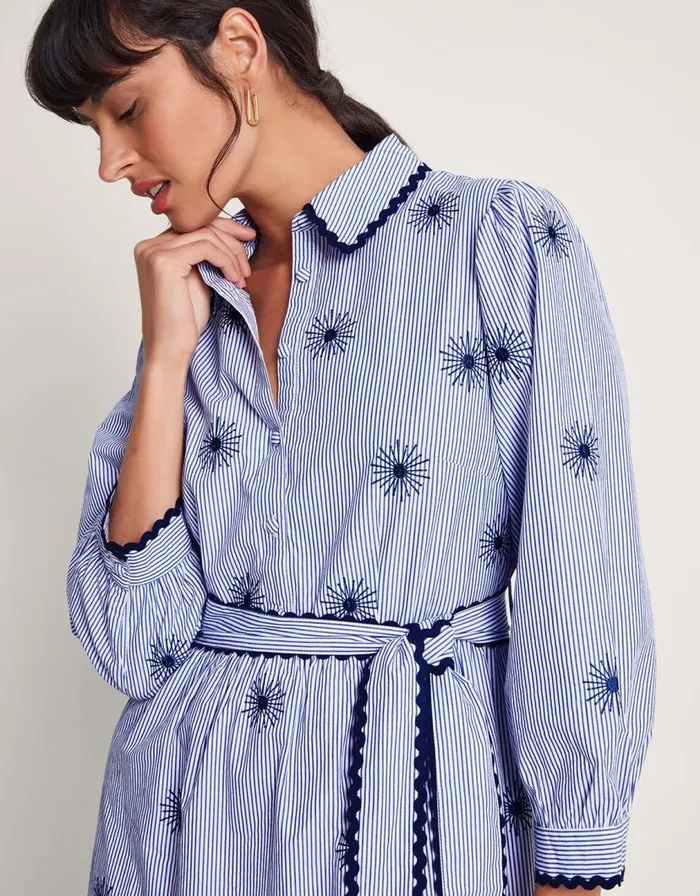 Monsoon Adira Shirt Dress Blue Women Casualwear Monsoon Adira Shirt Dress Blue Women Casualwear