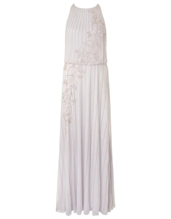 Monsoon ARTISAN Summer Beaded Floral Dress Purple Women Occasionwear Monsoon ARTISAN Summer Beaded Floral Dress Purple Women Occasionwear