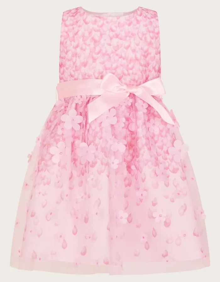 Monsoon Baby Petalina Scuba Dress Pink Children Dresses