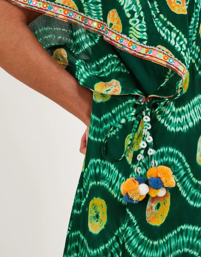 Monsoon Bandhani Tie Dye Dress With LENZING ECOVERO Green Women Casualwear Monsoon Bandhani Tie Dye Dress With LENZING ECOVERO Green Women Casualwear