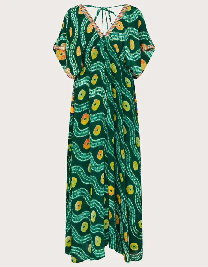 Monsoon Bandhani Tie Dye Dress With LENZING ECOVERO Green Women Casualwear Monsoon Bandhani Tie Dye Dress With LENZING ECOVERO Green Women Casualwear