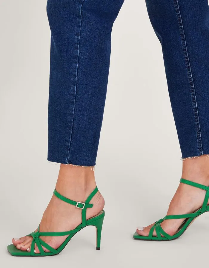 Monsoon Barely There Leather Heel Sandals Green Women Sandals