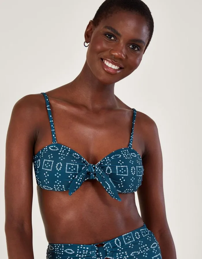 Monsoon Batik Dye Bikini Top Blue Women Beachwear and Swimwear