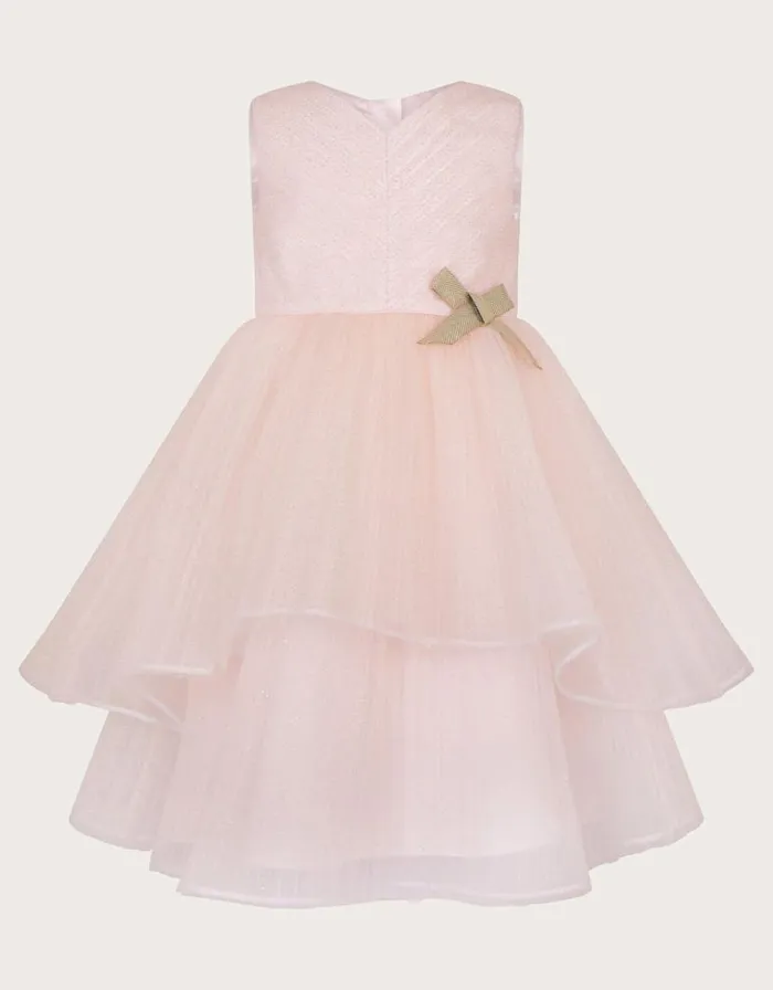 Monsoon Beau Roses Glitter Dress Pink Children Dresses Monsoon Beau Roses Glitter Dress Pink Children Dresses