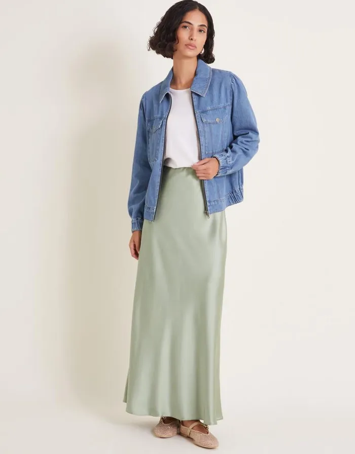 Monsoon Billie Denim Bomber Jacket Blue Women Casualwear Monsoon Billie Denim Bomber Jacket Blue Women Casualwear