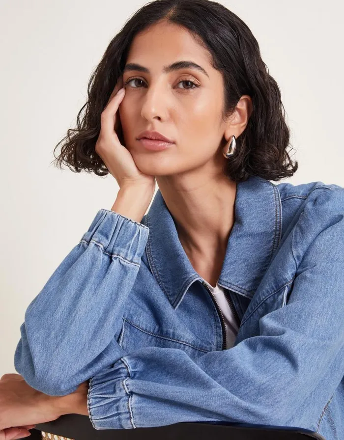 Monsoon Billie Denim Bomber Jacket Blue Women Casualwear Monsoon Billie Denim Bomber Jacket Blue Women Casualwear