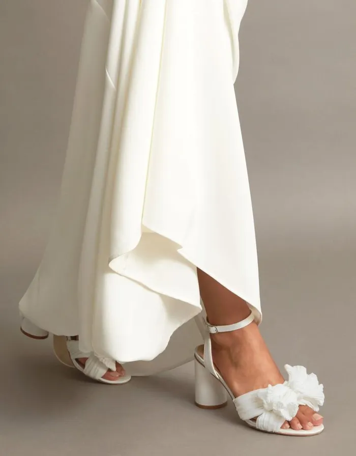 Monsoon Block Heel Bow Heeled Sandals Ivory Women Sandals