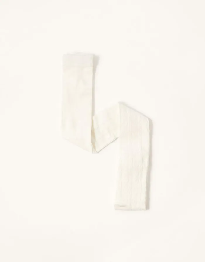 Monsoon Cable Knit Tights With Natural Bamboo Fibres Ivory Children Partywear Monsoon Cable Knit Tights With Natural Bamboo Fibres Ivory Children Partywear