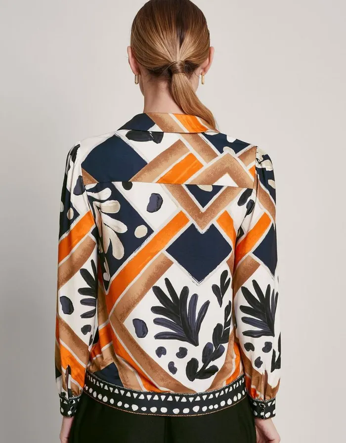 Monsoon Cadenza Print Jersey Shirt Black Women Tops and Blouses Monsoon Cadenza Print Jersey Shirt Black Women Tops and Blouses