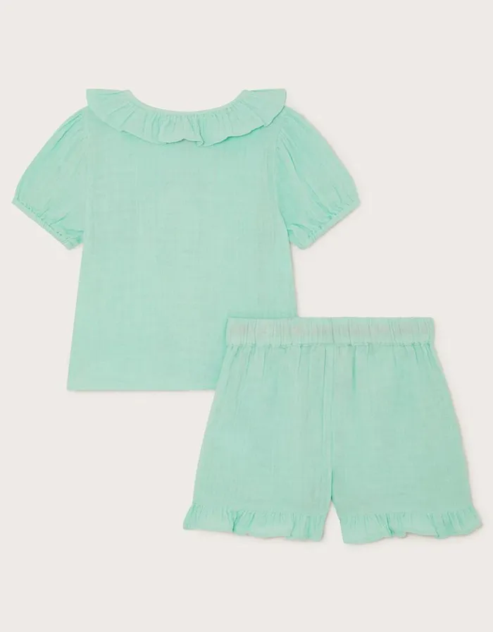 Monsoon Cheesecloth Pyjama Set Green Children Pyjamas Dressing Gowns and Slippers Monsoon Cheesecloth Pyjama Set Green Children Pyjamas Dressing Gowns and Slippers