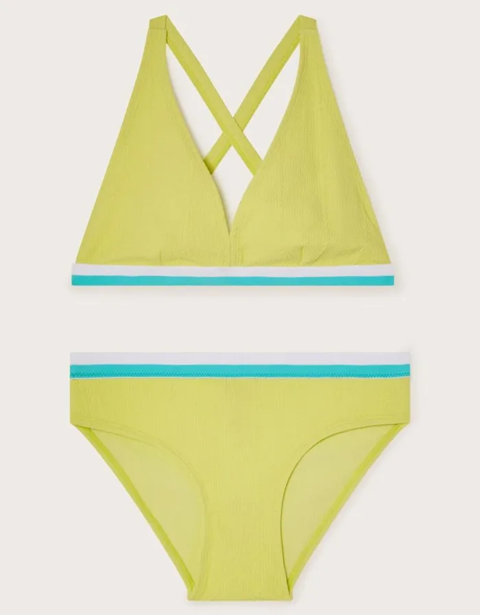 Monsoon Colour Block Bikini Set Green Children Beachwear and Swimwear