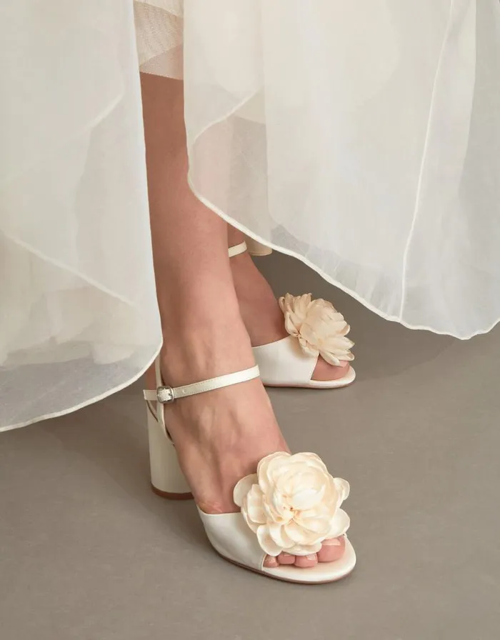 Monsoon Corsage Bridal Heel Sandals Ivory Women Wedding Shoes