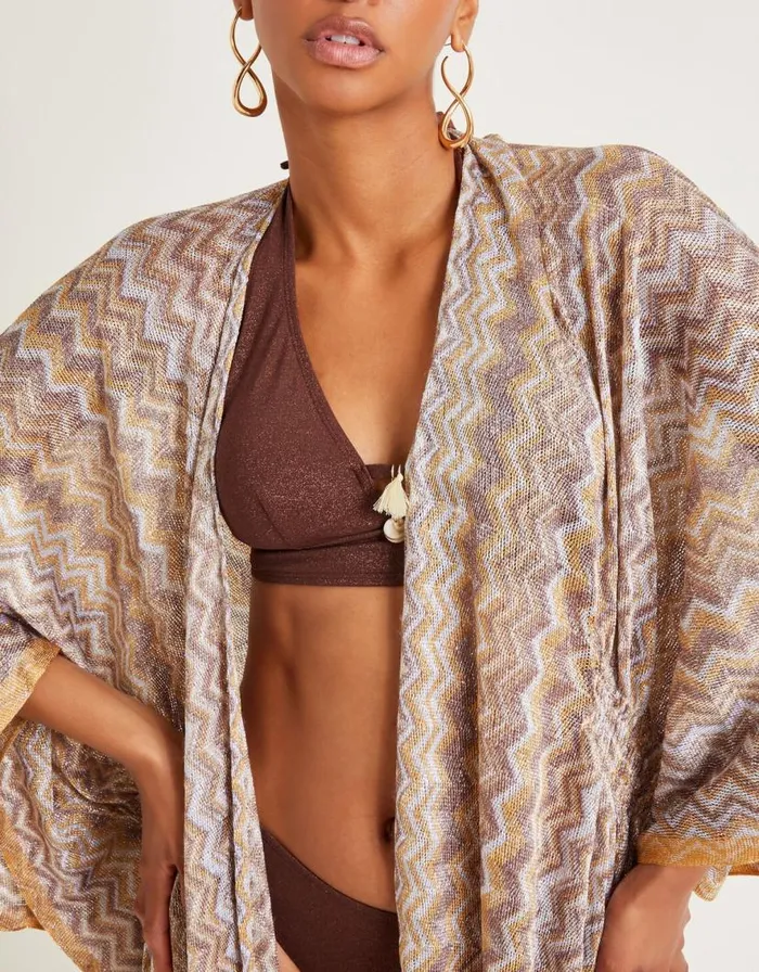 Monsoon Crochet Stripe Kaftan Natural Women Kaftans and Kimonos Monsoon Crochet Stripe Kaftan Natural Women Kaftans and Kimonos
