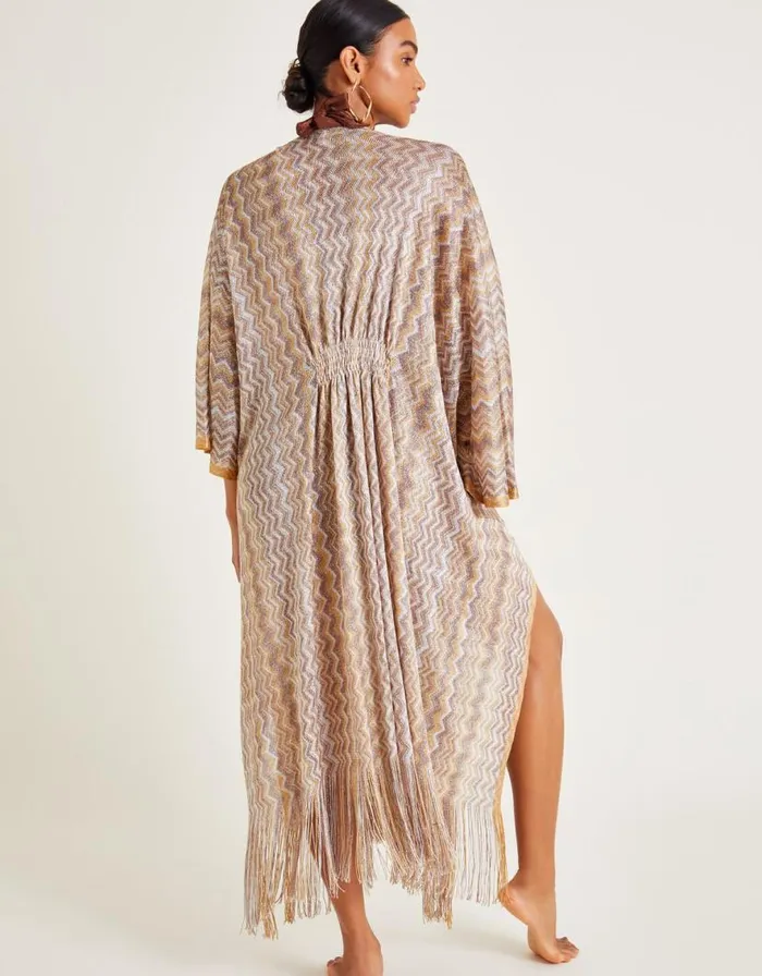 Monsoon Crochet Stripe Kaftan Natural Women Kaftans and Kimonos Monsoon Crochet Stripe Kaftan Natural Women Kaftans and Kimonos