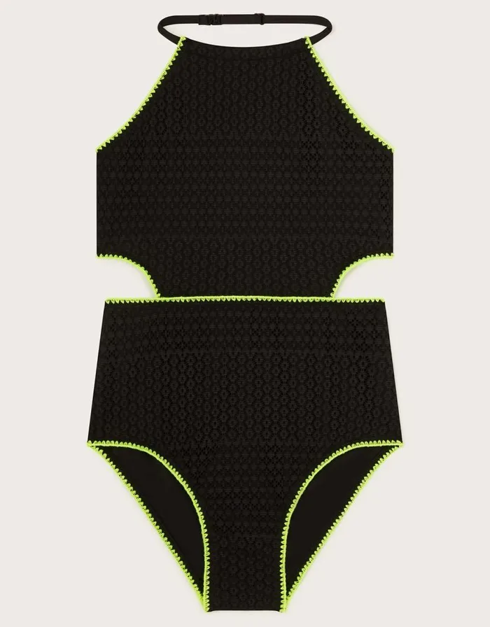 Monsoon Crochet Swimsuit Black Children Beachwear and Swimwear