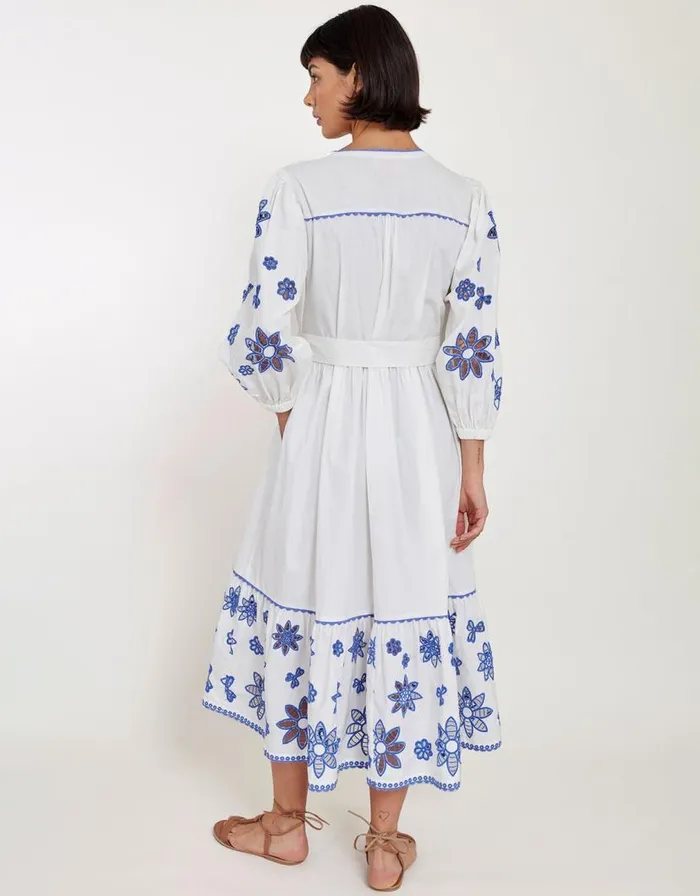 Monsoon East Embroidered Tie Dress White Women Summer Dresses Monsoon East Embroidered Tie Dress White Women Summer Dresses