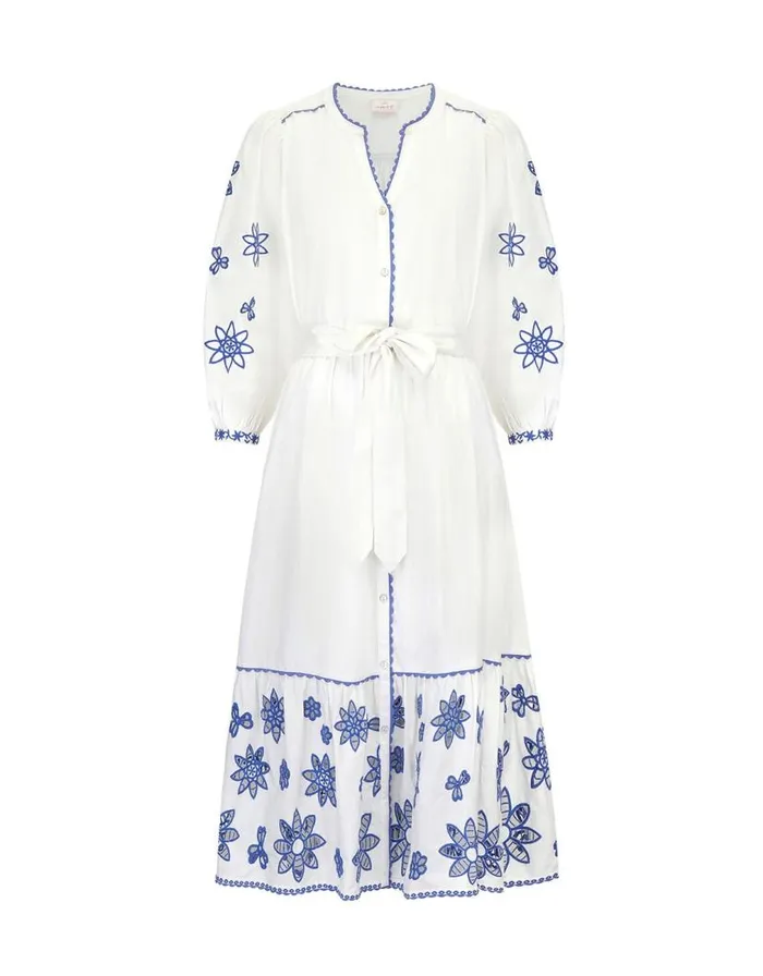 Monsoon East Embroidered Tie Dress White Women Summer Dresses Monsoon East Embroidered Tie Dress White Women Summer Dresses