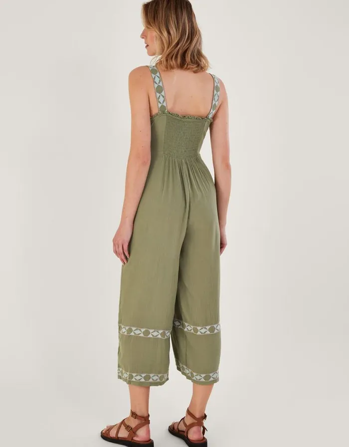 Monsoon Embellished Aztec Maxi Jumpsuit Green Women Casualwear Monsoon Embellished Aztec Maxi Jumpsuit Green Women Casualwear