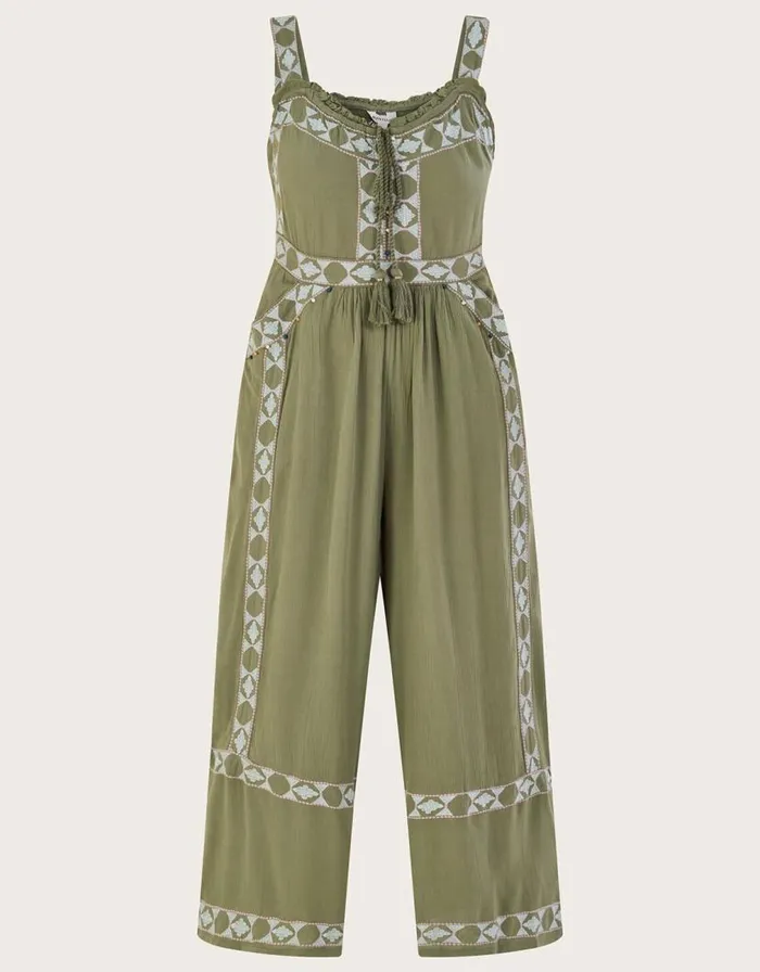 Monsoon Embellished Aztec Maxi Jumpsuit Green Women Casualwear Monsoon Embellished Aztec Maxi Jumpsuit Green Women Casualwear