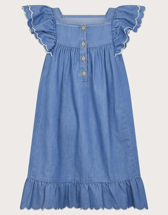 Monsoon Embroidered Chambray Dress Blue Children Dresses Monsoon Embroidered Chambray Dress Blue Children Dresses