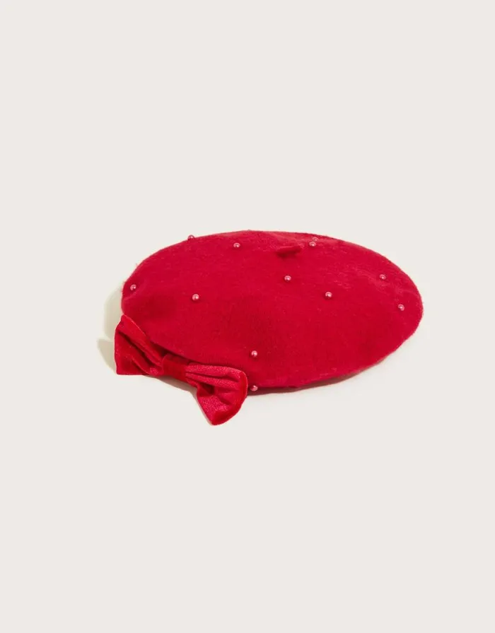 Monsoon Emily Pearl Beret Red Children Hats and Sunglasses