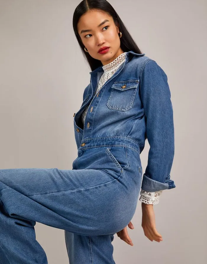 Monsoon Etta WideLeg Jumpsuit Blue Women Trousers and Jeans Monsoon Etta WideLeg Jumpsuit Blue Women Trousers and Jeans