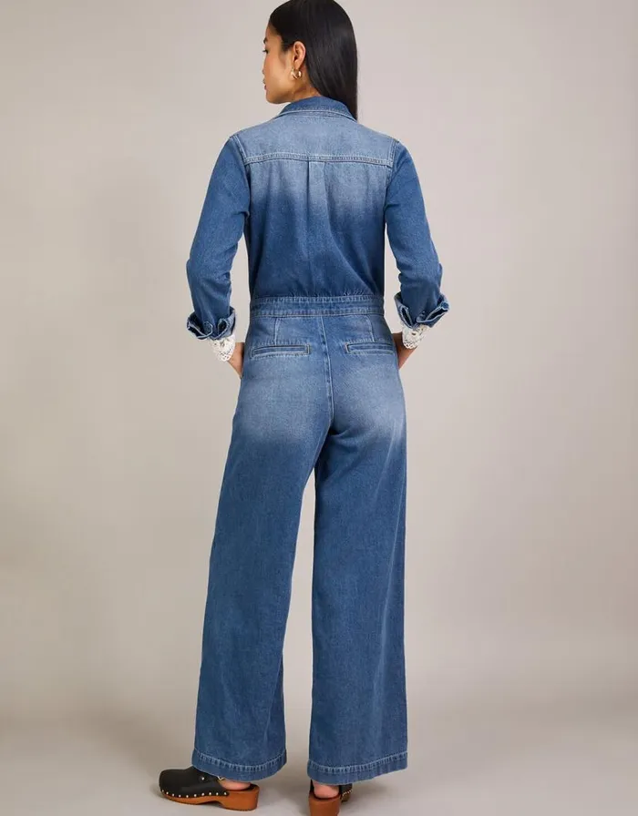Monsoon Etta WideLeg Jumpsuit Blue Women Trousers and Jeans Monsoon Etta WideLeg Jumpsuit Blue Women Trousers and Jeans
