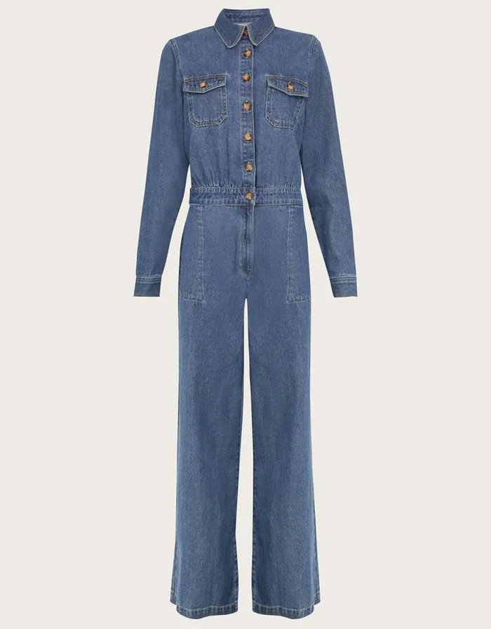 Monsoon Etta WideLeg Jumpsuit Blue Women Trousers and Jeans Monsoon Etta WideLeg Jumpsuit Blue Women Trousers and Jeans