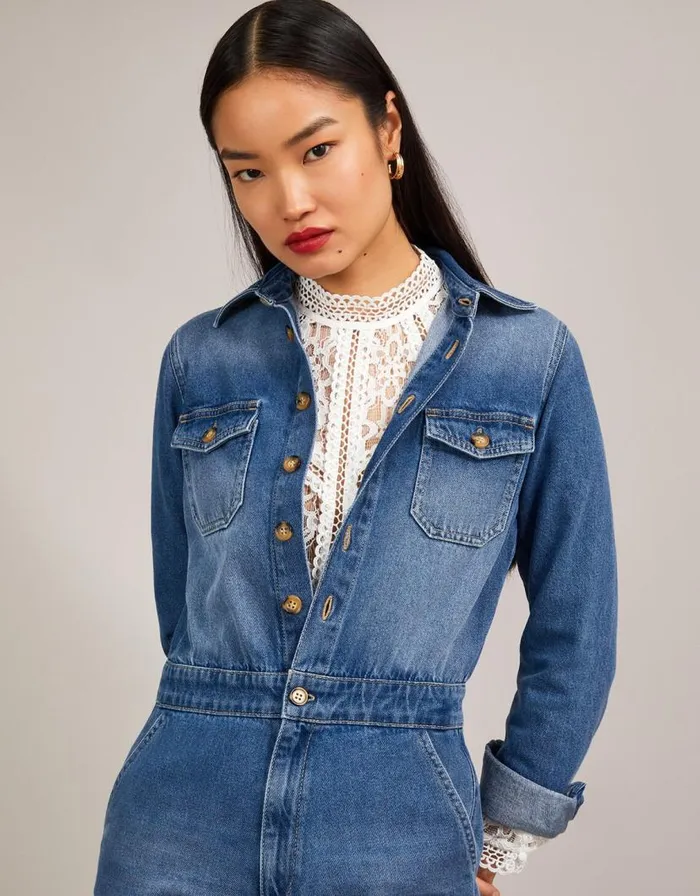 Monsoon Etta WideLeg Jumpsuit Blue Women Trousers and Jeans Monsoon Etta WideLeg Jumpsuit Blue Women Trousers and Jeans