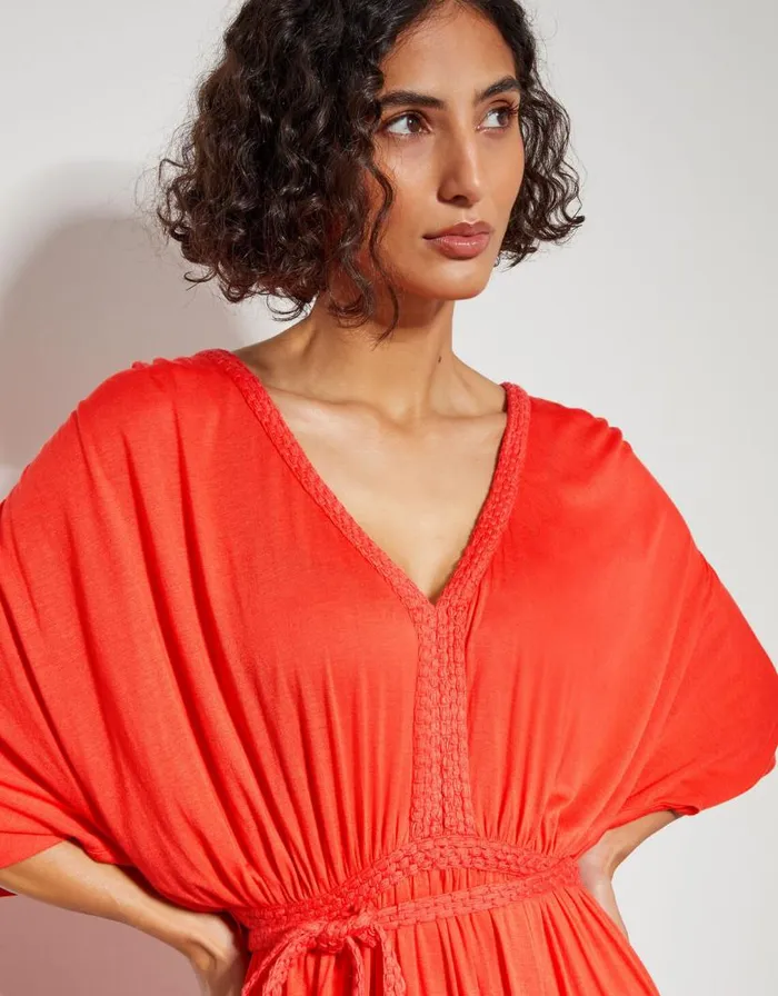 Monsoon Everly Jersey Dress Orange Women Beachwear and Swimwear Monsoon Everly Jersey Dress Orange Women Beachwear and Swimwear