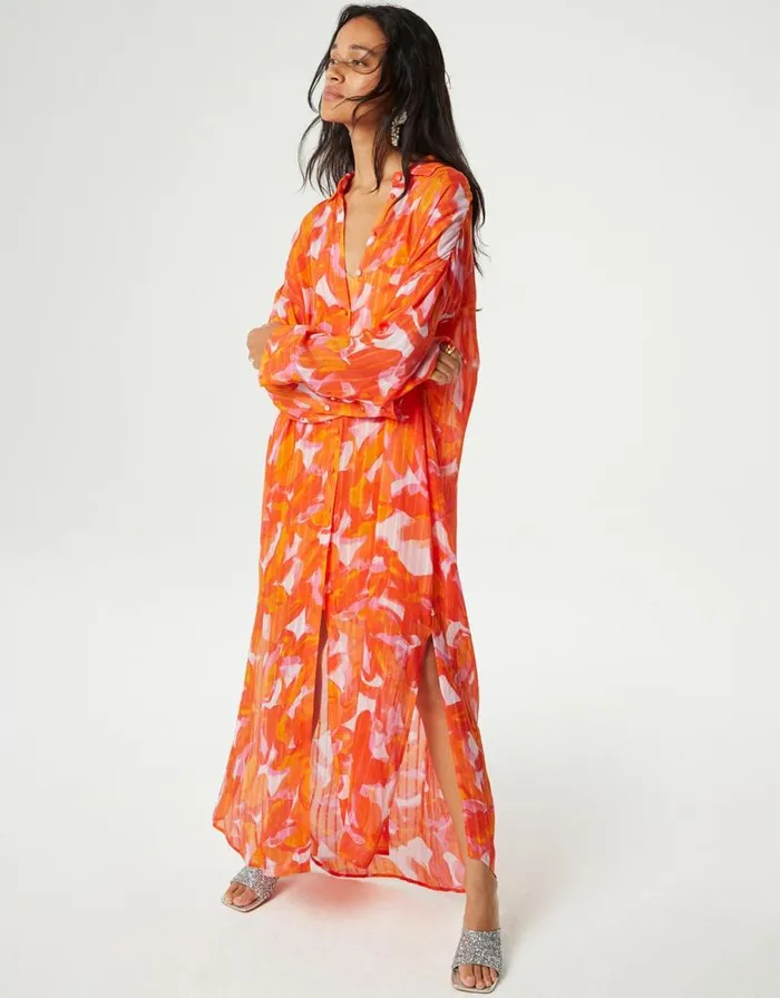 Monsoon Fabienne Chapot Print Shirt Dress Orange Women Summer Dresses Monsoon Fabienne Chapot Print Shirt Dress Orange Women Summer Dresses