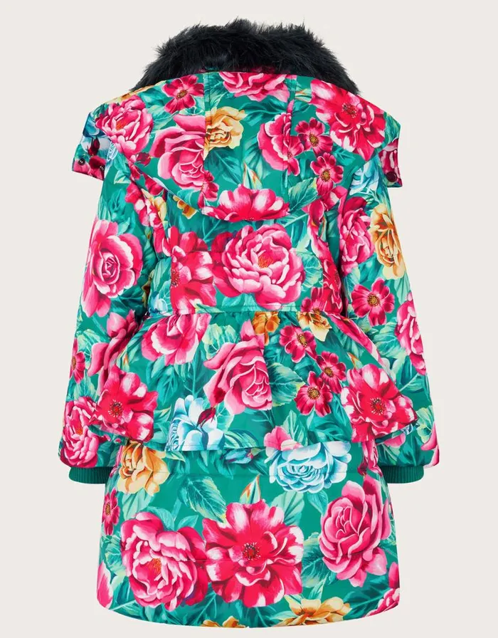 Monsoon Floral Print Puffer Coat Green Children Coats and Jackets Monsoon Floral Print Puffer Coat Green Children Coats and Jackets