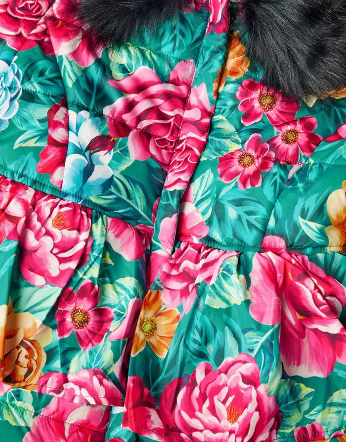 Monsoon Floral Print Puffer Coat Green Children Coats and Jackets Monsoon Floral Print Puffer Coat Green Children Coats and Jackets