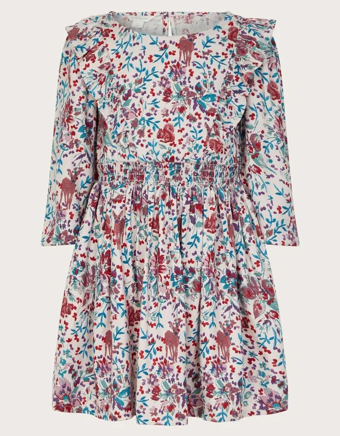Monsoon Floral Woodland Long Sleeve Dress Purple Children Dresses Monsoon Floral Woodland Long Sleeve Dress Purple Children Dresses