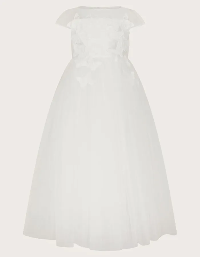 Monsoon Flourish 3D Butterfly Dress Ivory Children Dresses