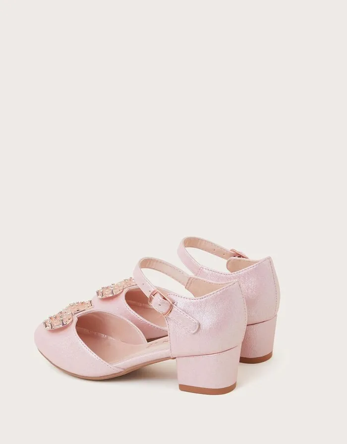 Monsoon Flower Bow TwoPart Heels Pink Children Partywear Monsoon Flower Bow TwoPart Heels Pink Children Partywear