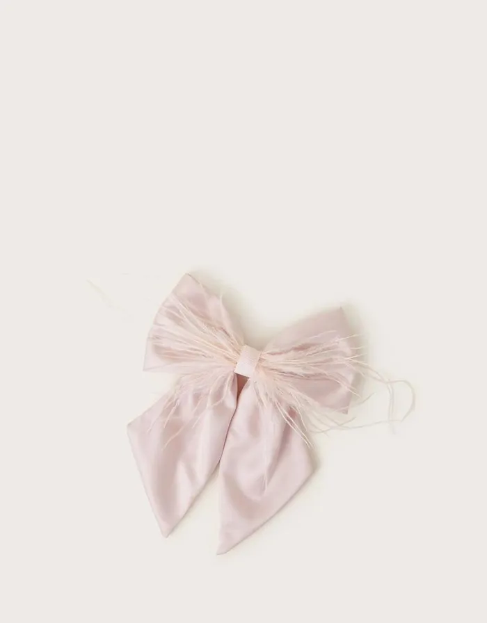 Monsoon Fluffy Satin Hair Bow Children Girls039 Hair Accessories