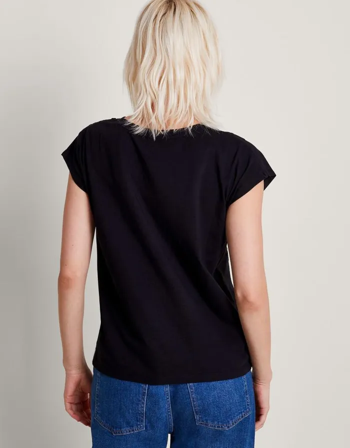 Monsoon Garcia Cutwork TShirt Black Women Tops and Blouses Monsoon Garcia Cutwork TShirt Black Women Tops and Blouses