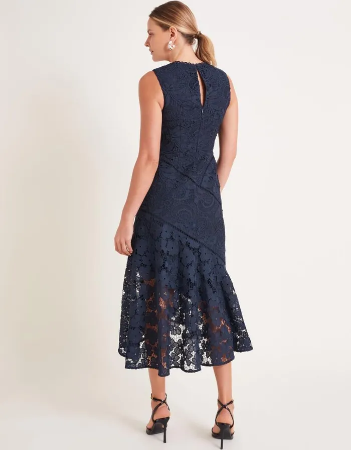 Monsoon Gianna Sleeveless Lace Midi Dress Blue Women Occasionwear Monsoon Gianna Sleeveless Lace Midi Dress Blue Women Occasionwear